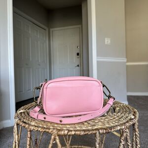 Madewell The Leather Carabiner Mini Crossbody Bag, Muted Shell Pink